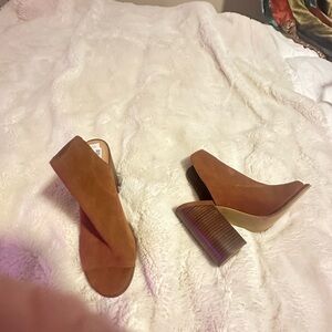 Elegant Tan Women's Heeled Mules